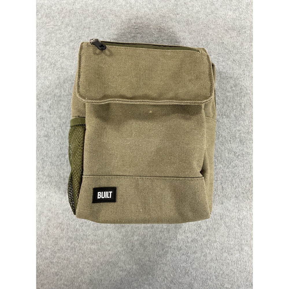 BUILT NY Insulated Lunch Bag Olive Green Canvas Tactical Cooler Messenger Pouch